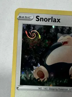 POKEMON SNORLAX 140/202 RARE COSMOS HOLOFOIL SWORD & SHIELD CARD Great SWIRL - Image 2