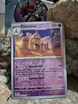 pokemon Cards Palossand Stage1 Holo 1pcs+1pcs Sleeve 2024 # 092/167 - Image 1