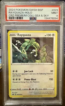 Pokemon Rayquaza SWSH029 Promo Holo PSA 9 Sword & Shield Promo Cards 2024 - Image 1