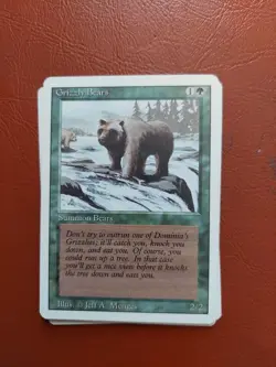 MTG Magic the Gathering Grizzly Bears Revised Edition NM X 3 CARDS LOT NM - Image 1