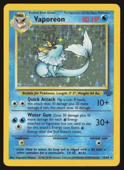 Jungle Vaporeon (12) #12/64 Holo Rare Pokemon Card - Image 1