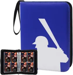 Baseball Card Binder, Trading Card Albums for 4 Pockets Sheets 400 Total Pockets - Image 1