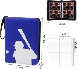 Baseball Card Binder, Trading Card Albums for 4 Pockets Sheets 400 Total Pockets - Image 2