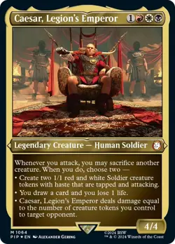 MTG Caesar, Legion's Emperor (Display Commander) [Fallout] Foil Near Mint Magic - Image 1