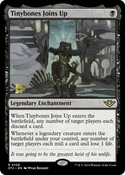 MTG Tinybones Joins Up [Outlaws of Thunder Junction Prerelease Promos] Foil Near - Image 1