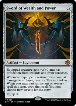 MTG Sword of Wealth and Power [Outlaws of Thunder Junction: The Big Score] Near - Image 1