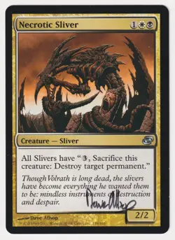 Miscut Signed Necrotic Sliver LP Planar Chaos Artist Dave Allsop 2007 MTG Magic! - Image 1