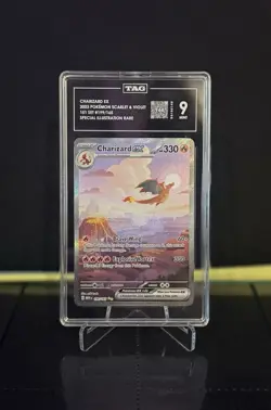 Pokemon Charizard ex 151 MEW EN Special Illustration Rare #199 TAG 9 Mint - Image 1