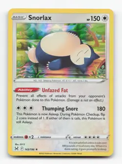 Pokemon TCG - Snorlax 143/196 Near Mint Holo Rare Lost Origin - Image 1