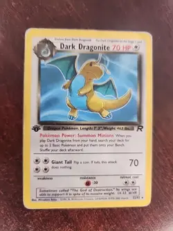 Dark Dragonite Team Rocket 1st Edition Pokemon Card WOTC - Image 1