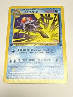 Pokemon Card Fossil 1st Edition Tentacruel 44/62 - Image 1