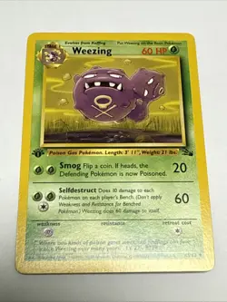 1999 Pokemon #45/62 Weezing (Fossil Set) Non Holo - 1st Edition - LP - Image 1