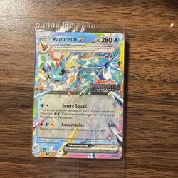 Pokemon TCG Vaporeon EX 023/131 Holo Prismatic Evolutions Stamped Promo SEALED - Image 1