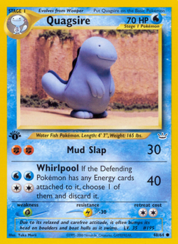 Quagsire 48/64 Common Neo Revelation Pokemon Unlimited Moderately Played - Image 1