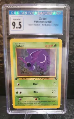 Zubat 70/82 Pokemon Team Rocket 1st Edition 2000 CGC 10 - Image 1