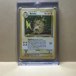 Pokemon TCG Raichu Fossil 14/62 Holo Rare 90 HP Wizards 1999 Card English - Image 1