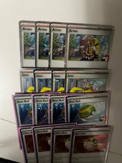 Pokemon Prize Pack Holofoil Card Lot Arevn, Iono, Nest Ball, Ultra Ball - Image 2