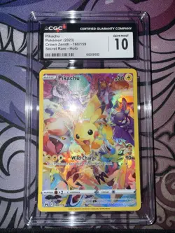 CGC 10 Pikachu 160/159 Crown Zenith Secret Rare Holo Pokemon Card 2023 - Image 1
