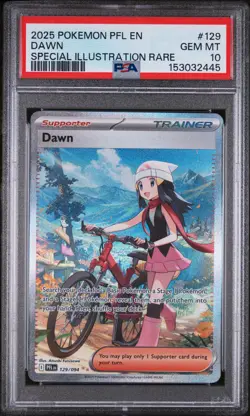 2025 POKEMON PFL EN-PHANTASMAL FLAMES SPECIAL ILLUSTRATION RARE #129DAWN PSA TEN - Image 1
