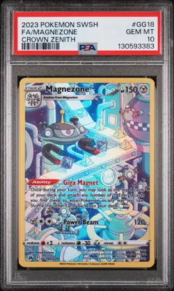 2023 POKEMON SWORD & SHIELD CROWN ZENITH #GG18 FULL ART/MAGNEZONE PSA 10 - Image 1