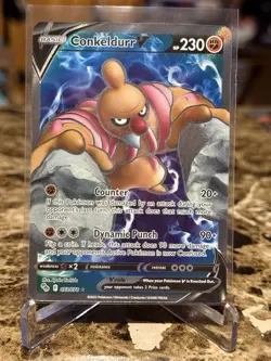 2022 Pokemon TCG Conkeldurr V Full Art Pokemon Go 073/078 NM - Image 1