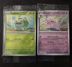 Pokemon BEST BUY exclusives Bulbasaur 151 & Espeon OF Stamped Promos SEALED - Image 1