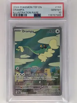 Pokemon TCG Drampa 184/162 PSA 10 Illustration Rare Temporal Forces - Image 1