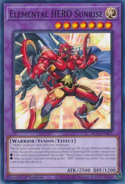 YuGiOh Elemental HERO Sunrise [BLC1-EN155] Common Lightly Played 1st Edition - Image 1