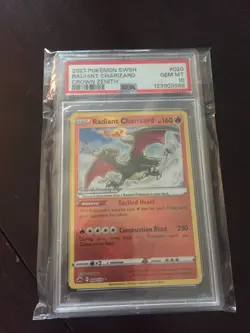 2023 POKEMON SWORD & SHIELD CROWN ZENITH #020 RADIANT CHARIZARD PSA 10 - Image 1