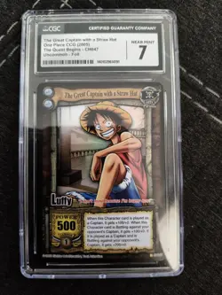2005 One Piece CCG CH047 Luffy The Great Captain Straw Hat Foil CGC 7 Near Mint - Image 1