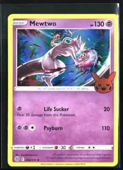 2022 Sword & Shield Series - Trick or Trade Mewtwo #56 Holo Rare Pokemon Card - Image 1