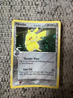 2006 Pokemon EX Legend Maker 93/92 Pikachu Holo LP Rare Card HUGE SWIRL Vintage - Image 2