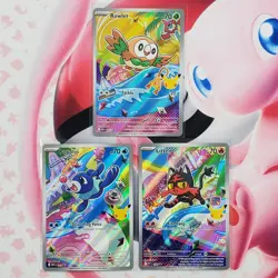 Rowlett 043 + Litten 044 + Popplio 045 - First Partner Pokemon Cards #L467 - Image 1