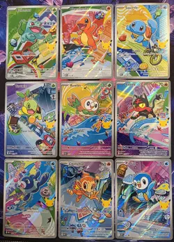 MINT *First Partner ILLUSTRATION COLLECTION* 9 CARD SET *Series 1* Pokemon - Image 1