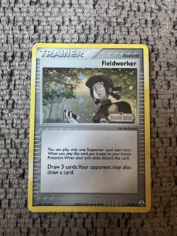 2006 Pokemon EX Legend Maker 73/92 Fieldworker Reverse Holo MP Rare Card STAMPED - Image 1