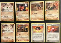 2004 Pokemon EX Team Magma vs Team Aqua Team Magma Lot 8 Cards LP-MP Aron Lairon - Image 1