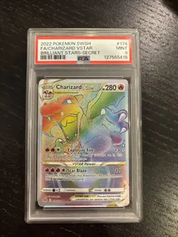 The Pokemon Company Charizard VSTAR PSA 9 Secret Rare Holo 174/172 Brilliant St… - Image 1