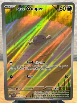 Paldea Evolved Paldean Wooper 221/193 Illustration Rare Pokemon NM/M - Image 1