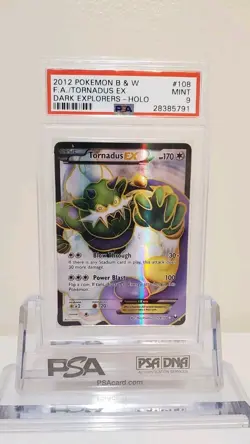 Pokemon Tornadus EX Dark Explorers Full Art #108 PSA 9 Mint - Image 1