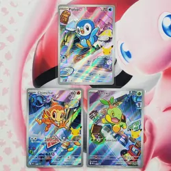 Piplup 042 + Chimchar 041 + Turtwig 040 - First Partner Pokemon Cards - #L468 - Image 1
