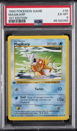 1999 POKEMON GAME 1ST ED #35 MAGIKARP PSA 6 - Image 1
