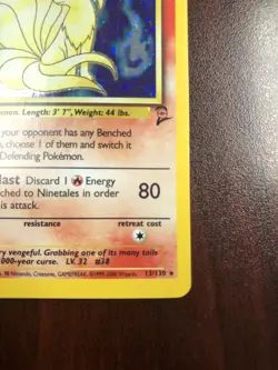 Pokemon Ninetales 13/130 Base Set 2 Holofoil - NM - Image 4