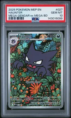 2025 POKEMON MEP EN-ME BLACK STAR PROMO #027 HAUNTER PSA 10 - Image 1