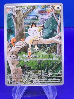 Meowth Illustration Rare 106/094 Pokemon Phantasmal Flames English Near Mint - Image 1