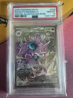 Pokemon Team Rocket's Nidoking ex Destined Rivals SIR #233 PSA 10 Gem Mint - Image 1