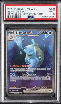 2023 POKEMON MEW EN-151 SPECIAL ILLUSTRATION RARE #200 BLASTOISE EX PSA 9 - Image 1