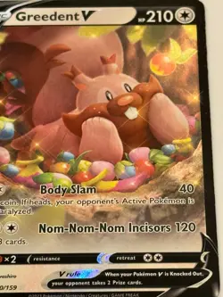 2023 Greedent V Holo Ultra Rare Pokemon TCG: Crown Zenith 120/159 MINT NP - Image 2