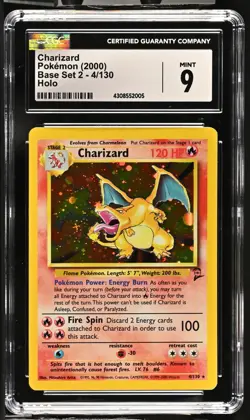 2000 Pokemon Base Set 2 - Charizard #4 – CGC MINT 9 - Image 1