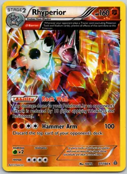 Rhyperior 77/160 Reverse Holo Rare Primal Clash NM - Image 1