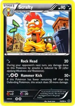Pokemon TCG Scrafty Next Destinies 74/99 Holo Holo Rare LP - Image 1